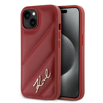Θήκη για Apple iPhone 15, Karl Lagerfeld, Diagonal Quilted Script, Rosie