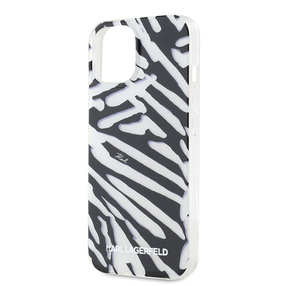 Θήκη για Apple iPhone 15, Karl Lagerfeld, IML Luxury Zebra Pattern with Strap, Μαύρη