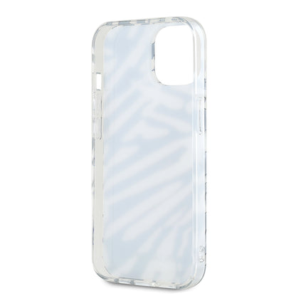 Θήκη για Apple iPhone 15, Karl Lagerfeld, IML Luxury Zebra Pattern with Strap, Μαύρη