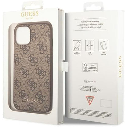 Θήκη για Apple iPhone 15 Plus, Guess, 4G Metal Gold Logo, Καφέ