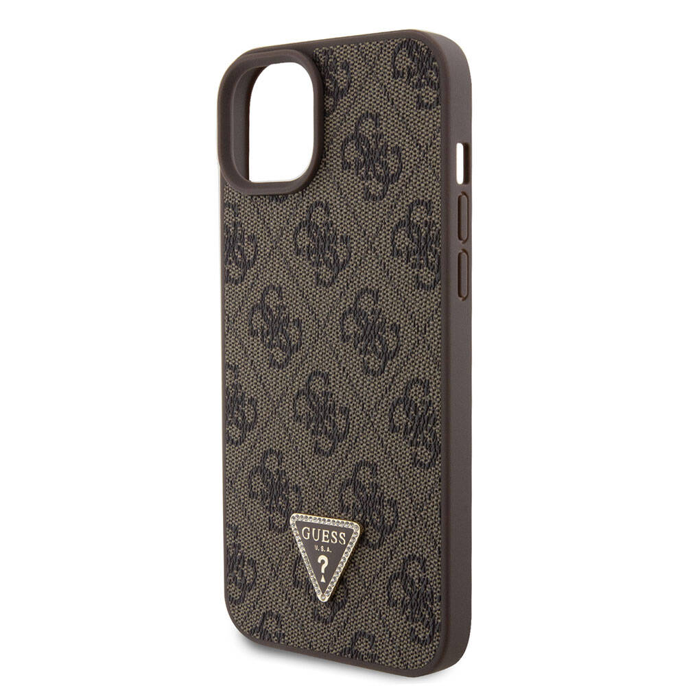 Θήκη για Apple iPhone 15 Plus, Guess, Crossbody 4G Metal Logo, Καφέ