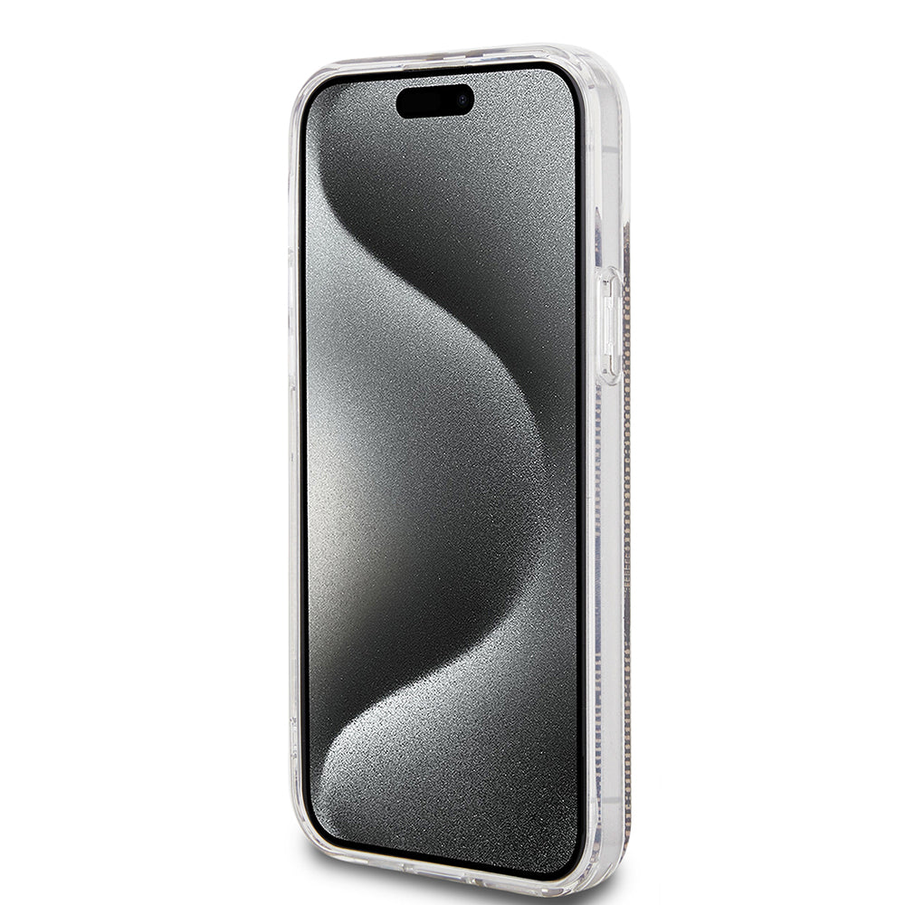 Θήκη για Apple iPhone 15 Plus, Guess, IML 4G Gold Stripe, Καφέ