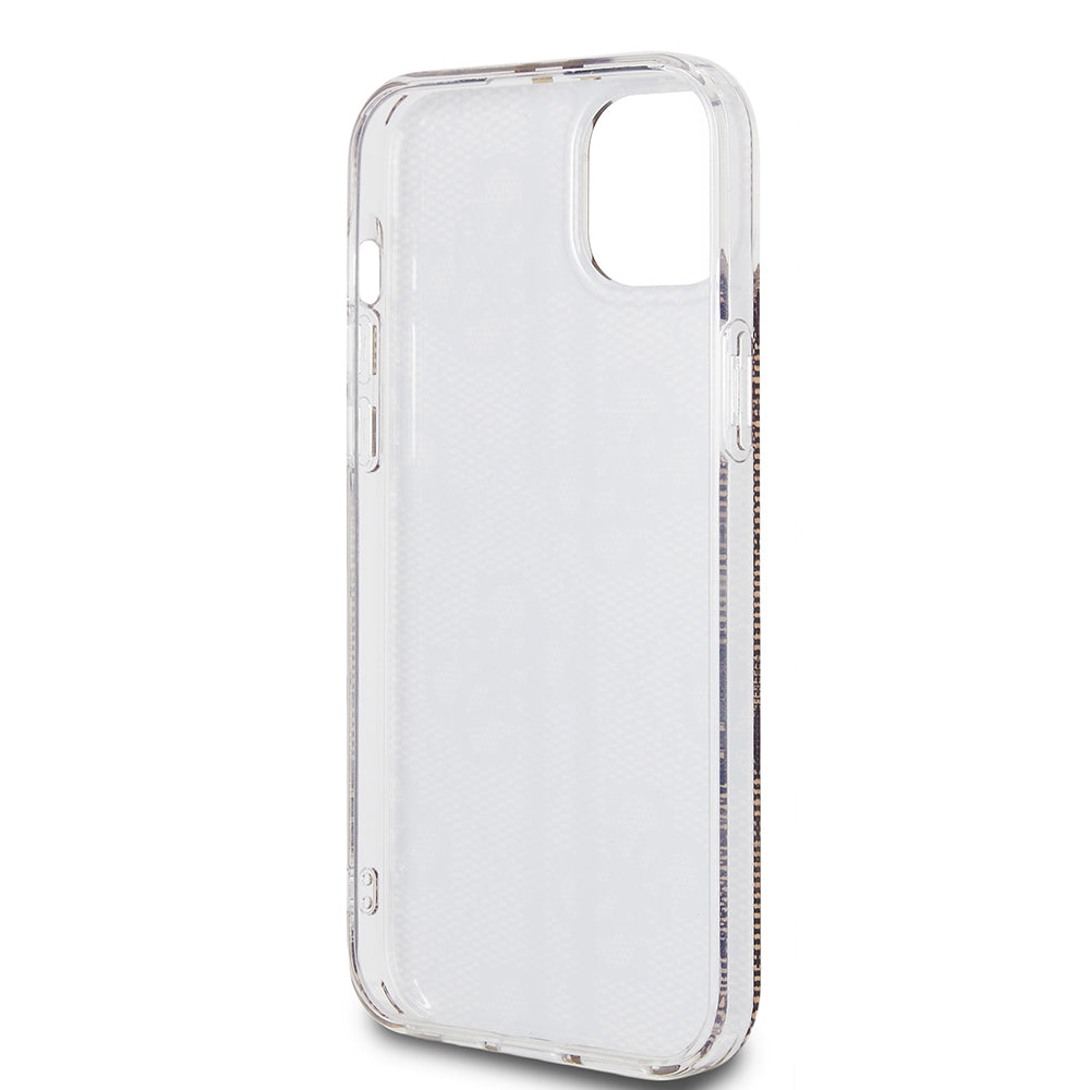 Θήκη για Apple iPhone 15 Plus, Guess, IML 4G Gold Stripe, Καφέ