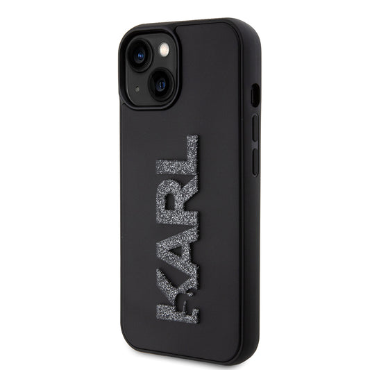 Θήκη για Apple iPhone 15 Plus, Karl Lagerfeld, 3D Rubber Glitter Logo, Μαύρη