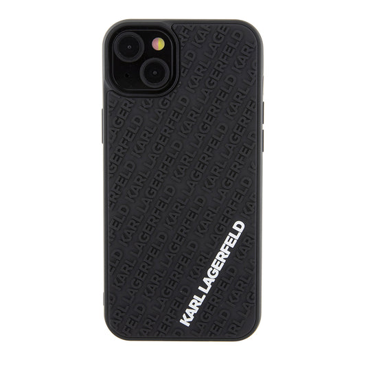 Θήκη για Apple iPhone 15 Plus, Karl Lagerfeld, 3D Rubber Multi Logo, Μαύρη