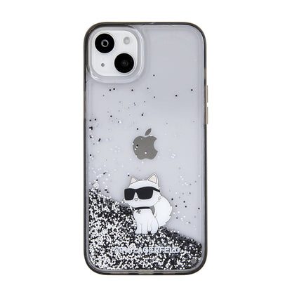 Θήκη για Apple iPhone 15 Plus, Karl Lagerfeld, Liquid Glitter Choupette, Διάφανη
