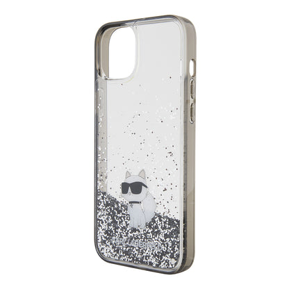 Θήκη για Apple iPhone 15 Plus, Karl Lagerfeld, Liquid Glitter Choupette, Διάφανη