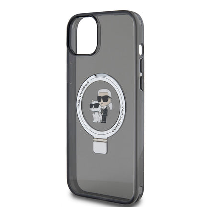 Θήκη για Apple iPhone 15 Plus, Karl Lagerfeld, Ringstand Karl & Choupette, Μαύρη