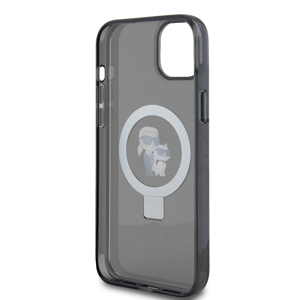 Θήκη για Apple iPhone 15 Plus, Karl Lagerfeld, Ringstand Karl & Choupette, Μαύρη