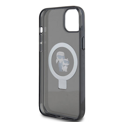 Θήκη για Apple iPhone 15 Plus, Karl Lagerfeld, Ringstand Karl & Choupette, Μαύρη