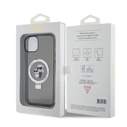 Θήκη για Apple iPhone 15 Plus, Karl Lagerfeld, Ringstand Karl & Choupette, Μαύρη