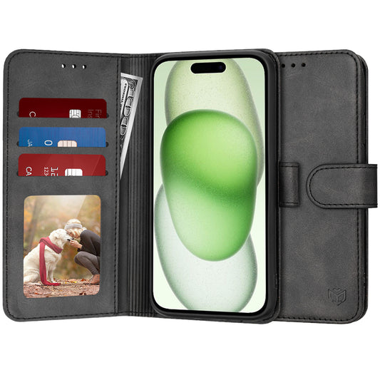 Θήκη για Apple iPhone 15 Plus, Techsuit, Diary Book, Μαύρη