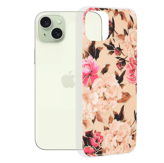 Θήκη για Apple iPhone 15 Plus, Techsuit, Marble, Μπεζ