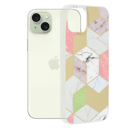 Θήκη για Apple iPhone 15 Plus, Techsuit, Marble, Μωβ