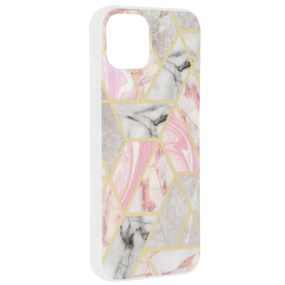 Θήκη για Apple iPhone 15 Plus, Techsuit, Marble, Ροζ