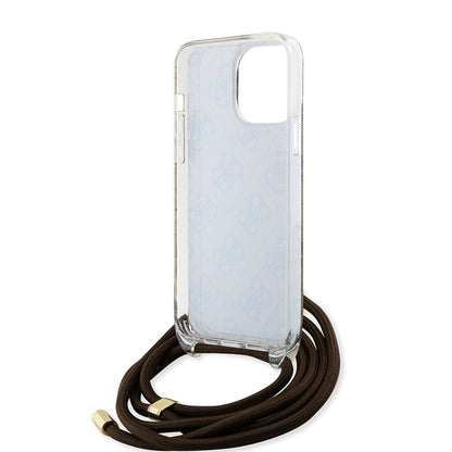 Θήκη για Apple iPhone 15 Pro, Guess, Crossbody Cord 4G Print, Καφέ