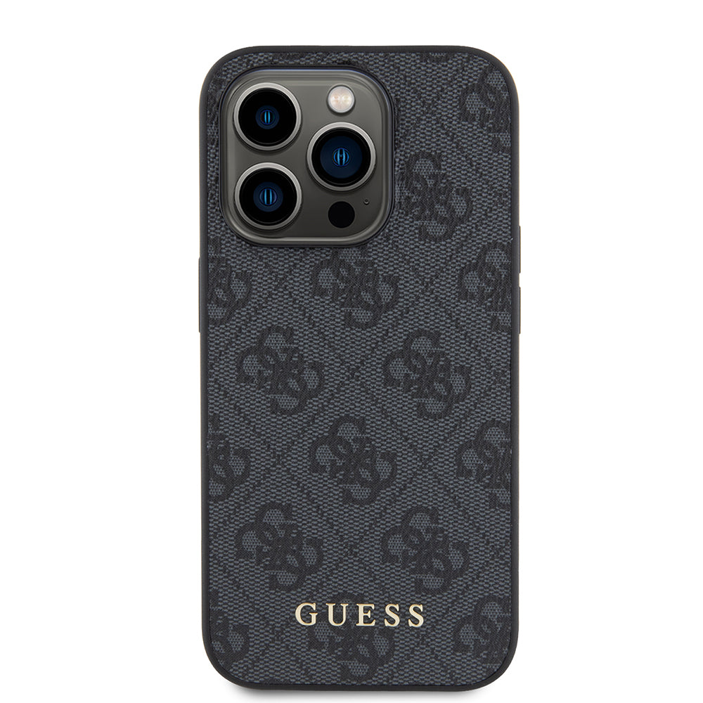 Θήκη για Apple iPhone 15 Pro, Guess, 4G Metal Gold Logo, Γκρι