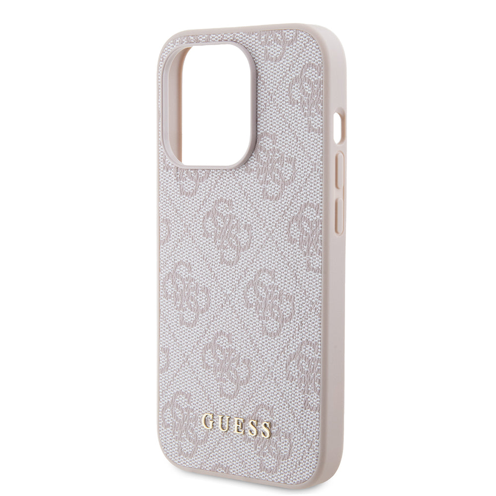 Θήκη για Apple iPhone 15 Pro, Guess, 4G Metal Gold Logo, Ροζ