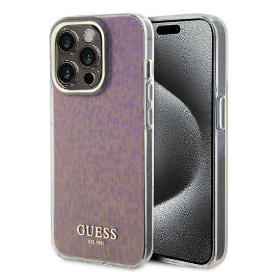 Θήκη για Apple iPhone 15 Pro, Guess, IML Faceted Mirror Disco Iridescent, Ροζ