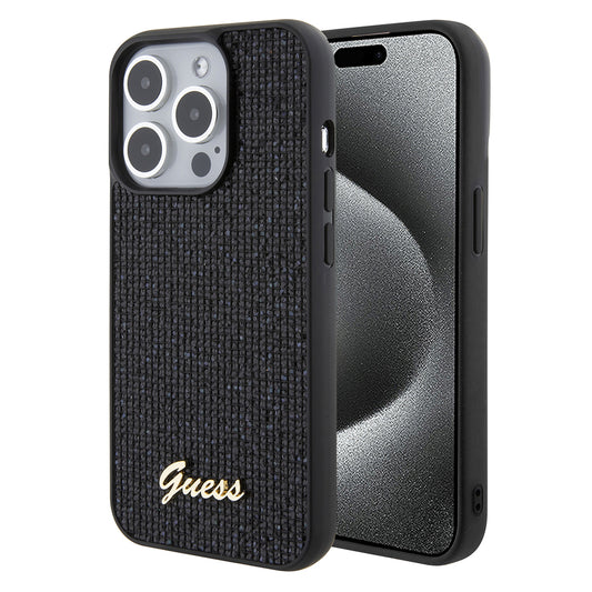 Θήκη για Apple iPhone 15 Pro, Guess, PU Square Mirror Script Logo, Μαύρη GUHCP15LPMSDGSK