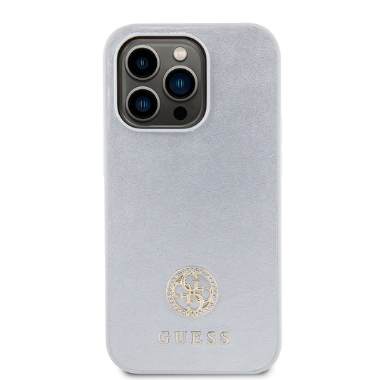Θήκη για Apple iPhone 15 Pro, Guess, Strass Metal Logo, Ασημί