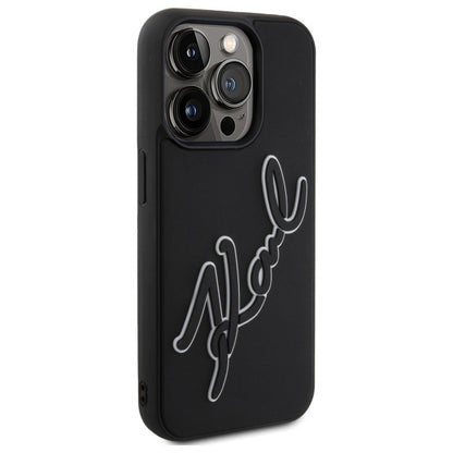Θήκη για Apple iPhone 15 Pro, Karl Lagerfeld, 3D Rubber Signature, Μαύρη