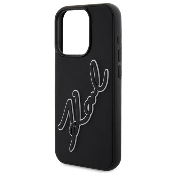 Θήκη για Apple iPhone 15 Pro, Karl Lagerfeld, 3D Rubber Signature, Μαύρη