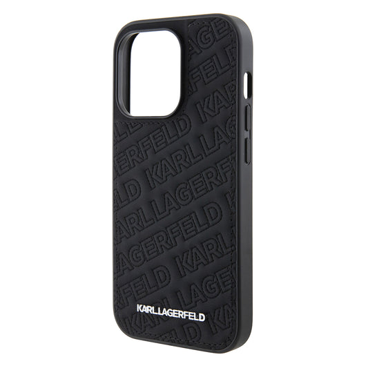 Θήκη για Apple iPhone 15 Pro, Karl Lagerfeld, Diagonal Quilted K Pattern, Μαύρη