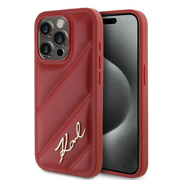 Θήκη για Apple iPhone 15 Pro, Karl Lagerfeld, Diagonal Quilted Script, Rosie