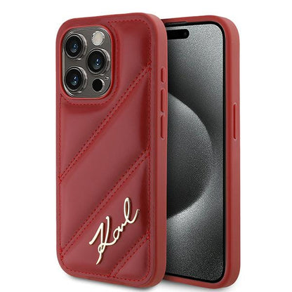 Θήκη για Apple iPhone 15 Pro, Karl Lagerfeld, Diagonal Quilted Script, Rosie