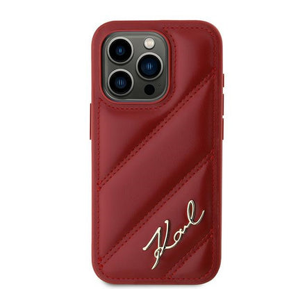 Θήκη για Apple iPhone 15 Pro, Karl Lagerfeld, Diagonal Quilted Script, Rosie