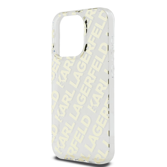 Θήκη για Apple iPhone 15 Pro, Karl Lagerfeld, IML Luxury Monogram KL Pattern with Strap, Μαύρη