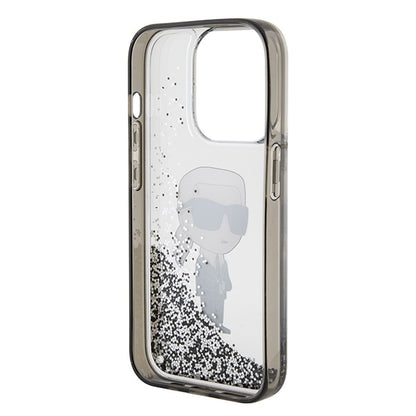 Θήκη για Apple iPhone 15 Pro, Karl Lagerfeld, Liquid Glitter Ikonik Karl, Διάφανη