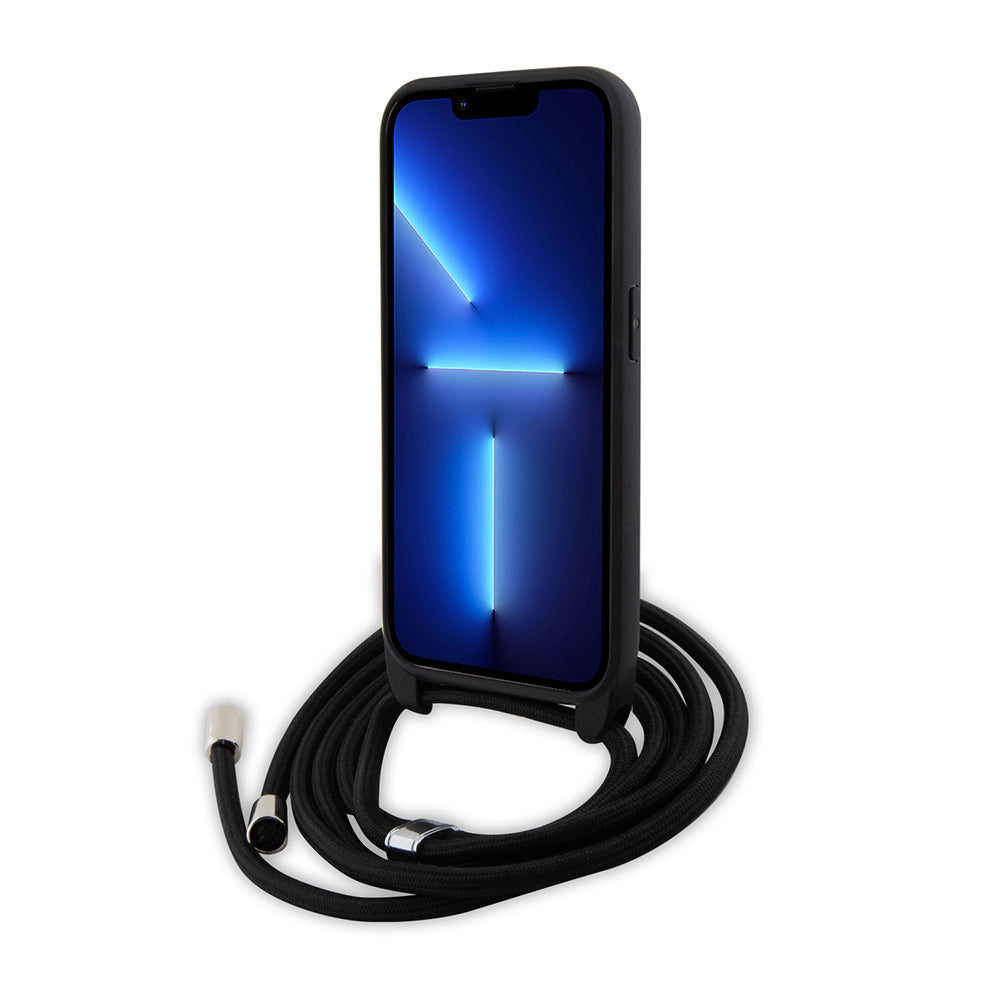 Θήκη για Apple iPhone 15 Pro, Karl Lagerfeld, Saffiano Crossbody Monogram Metal Pin Karl, Μαύρη