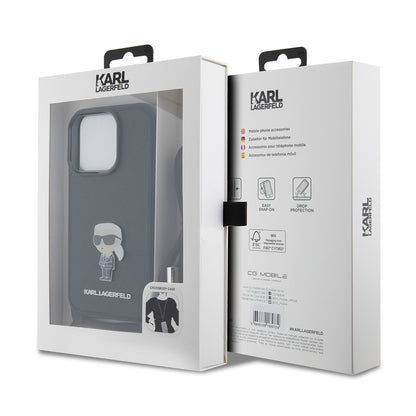 Θήκη για Apple iPhone 15 Pro, Karl Lagerfeld, Saffiano Crossbody Monogram Metal Pin Karl, Μαύρη