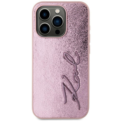 Θήκη για Apple iPhone 15 Pro, Karl Lagerfeld, Metal Signature, Ροζ