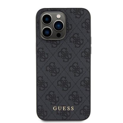 Θήκη για Apple iPhone 15 Pro Max, Guess, 4G Metal Gold Logo, Γκρι