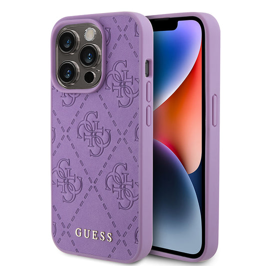Θήκη για Apple iPhone 15 Pro Max, Guess, 4G Stamped, Ανοιχτό Μωβ