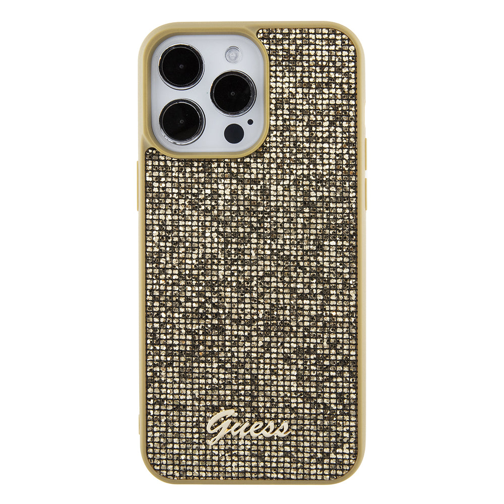 Θήκη για Apple iPhone 15 Pro Max, Guess, Disco Metal Script, Χρυσή
