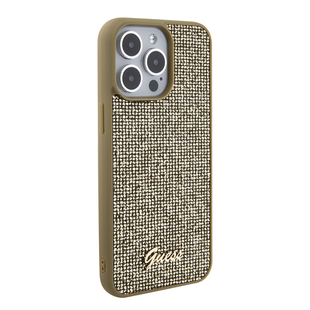 Θήκη για Apple iPhone 15 Pro Max, Guess, Disco Metal Script, Χρυσή