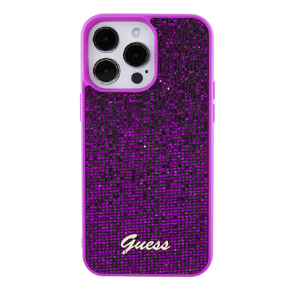 Θήκη για Apple iPhone 15 Pro Max, Guess, Disco Metal Script, Φούξια