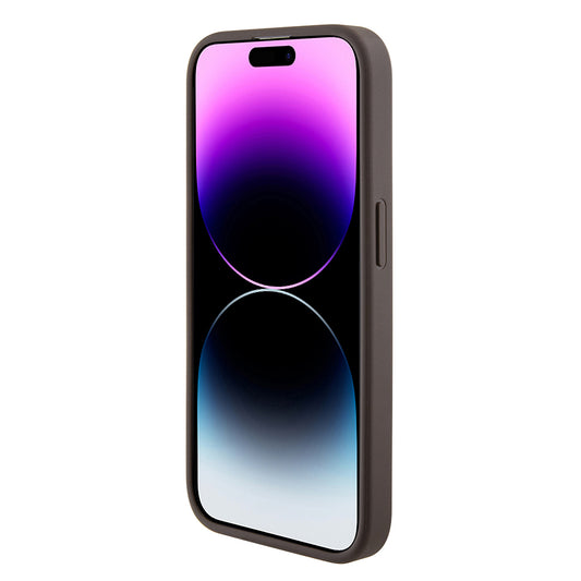 Θήκη για Apple iPhone 15 Pro Max, Guess, Grip Stand 4G Triangle Strass, Καφέ