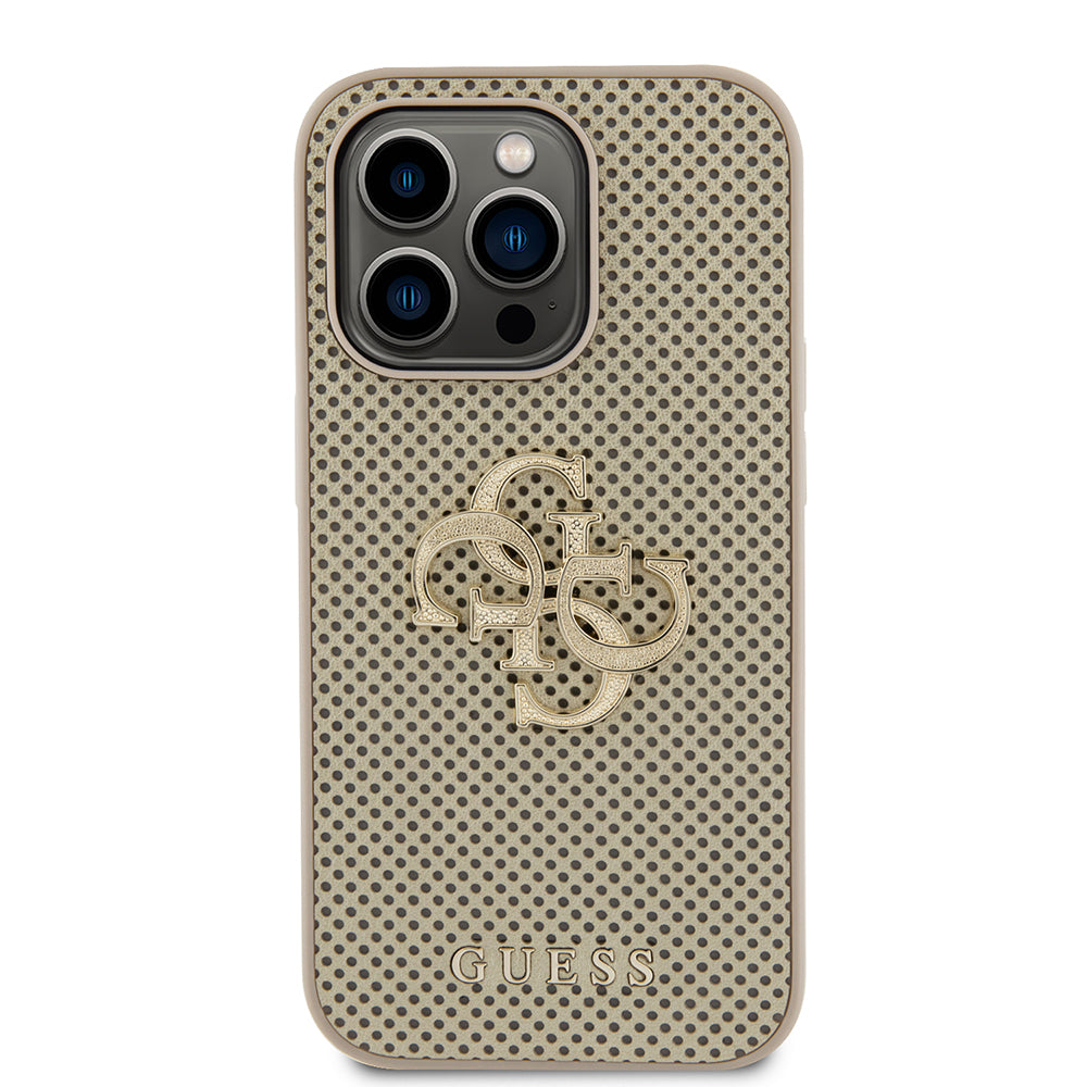 Θήκη για Apple iPhone 15 Pro Max, Guess, Perforated 4G, Χρυσή