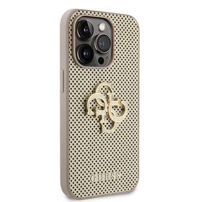 Θήκη για Apple iPhone 15 Pro Max, Guess, Perforated 4G, Χρυσή