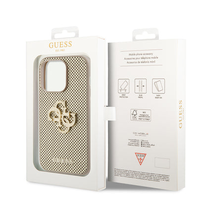 Θήκη για Apple iPhone 15 Pro Max, Guess, Perforated 4G, Χρυσή