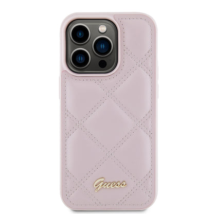 Θήκη για Apple iPhone 15 Pro Max, Guess, Quilted Metal Logo, Ροζ