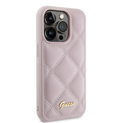Θήκη για Apple iPhone 15 Pro Max, Guess, Quilted Metal Logo, Ροζ