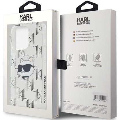 Θήκη για Apple iPhone 15 Pro Max, Karl Lagerfeld, IML Electroplated Choupette Head, Διάφανη