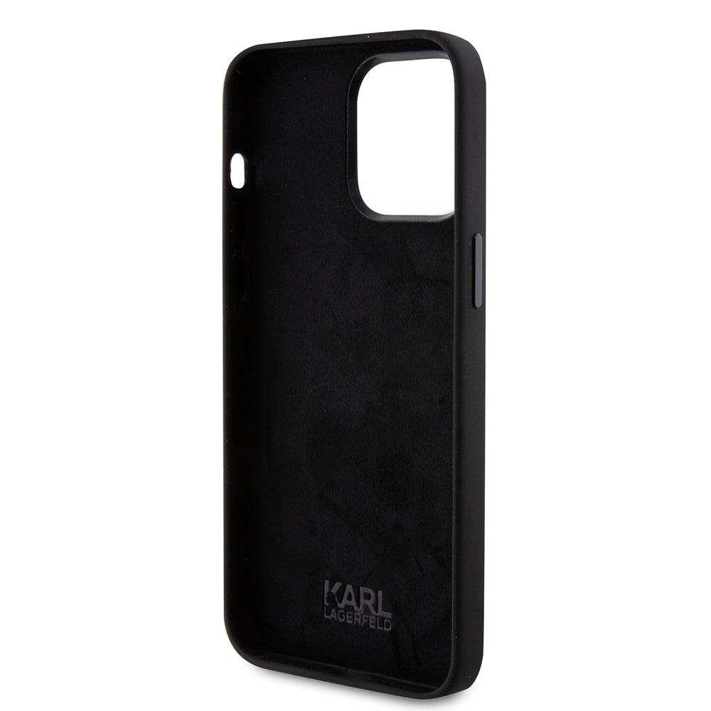Θήκη για Apple iPhone 15 Pro Max, Karl Lagerfeld, Silicone Karl & Choupette Heads, Μαύρη