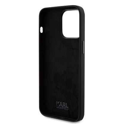 Θήκη για Apple iPhone 15 Pro Max, Karl Lagerfeld, Silicone Karl & Choupette Heads, Μαύρη